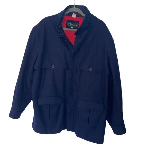 Rick Pallack Mens Field Jacket Size 46 Blue Wool Blend Button Front Closure - Picture 16 of 16